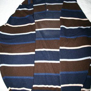 Jos A Bank 80% Lambswool 20% Nylon Brown/Blue Sweater Shirt XL New W/O Tags